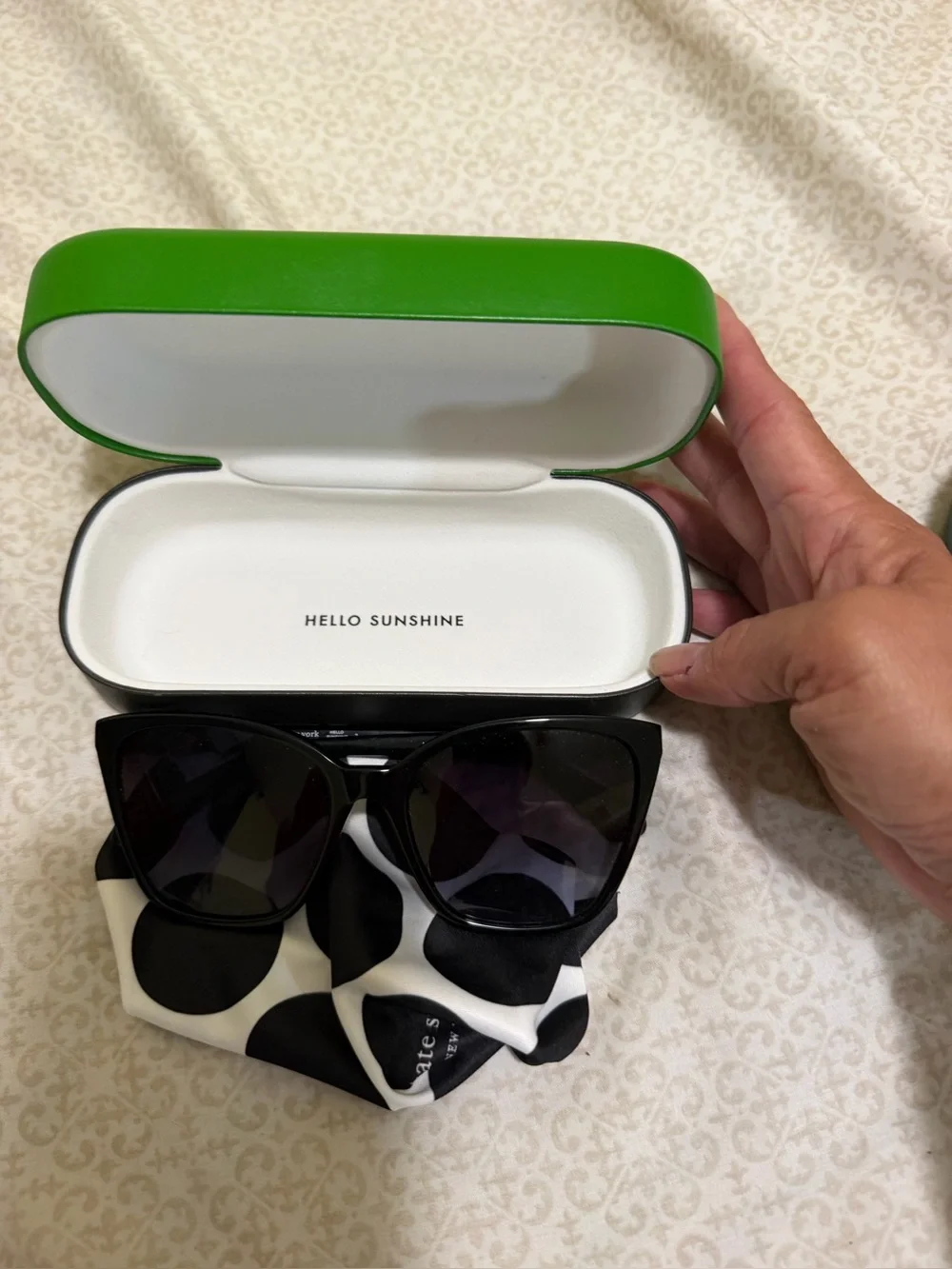 kate spade Black Cat-Eye Sunglasses with Dark Lenses